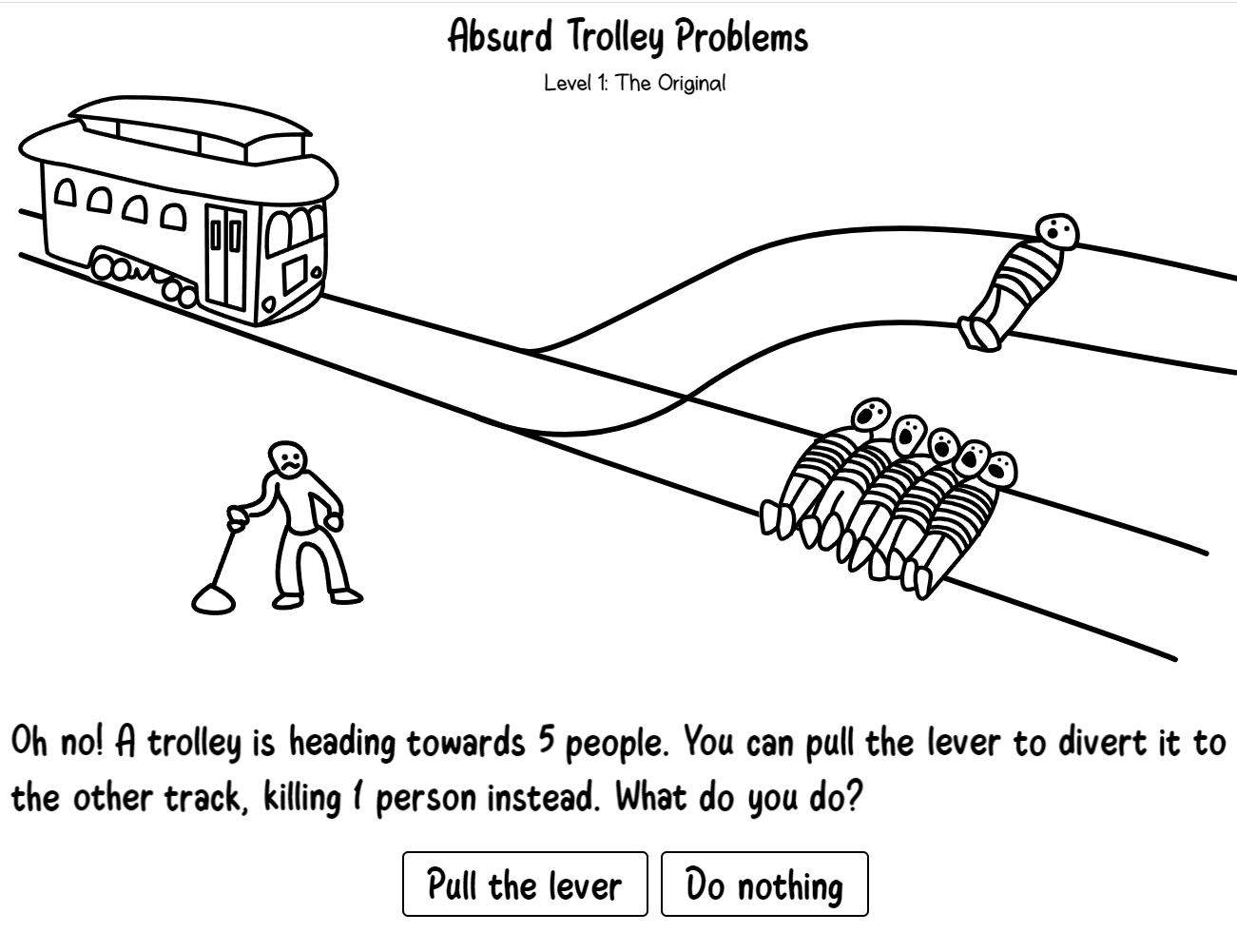 absurd trolley problem
